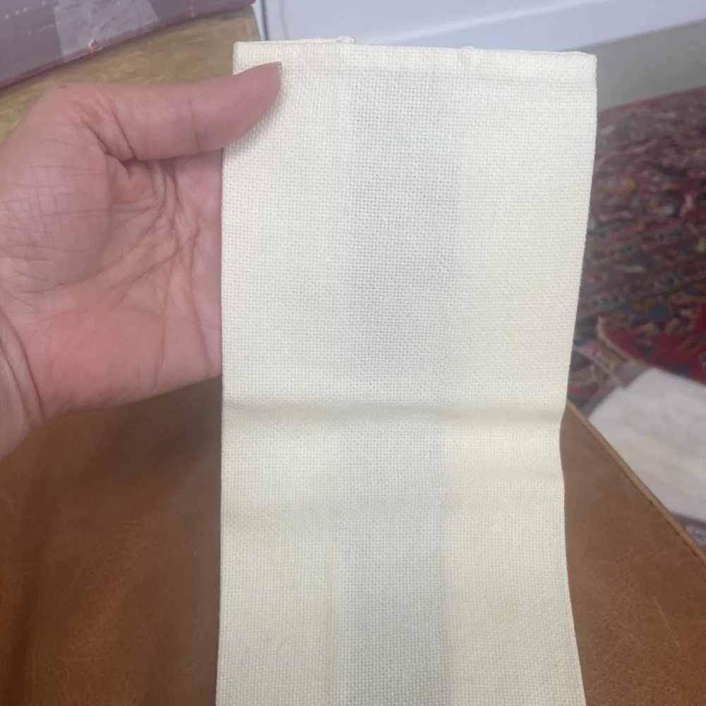 Buttercream thick linen tea towels. Pair of two. 1940s vintage.